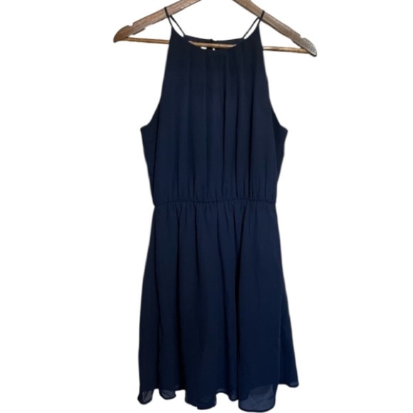 Maurices Dresses & Skirts - Maurices Navy Blue Pleated Halter Dress Women’s Small